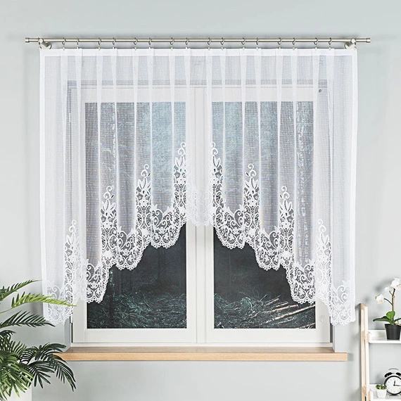 Firanka gotowa żakardowa 004304 / 330x140cm / kolor biały