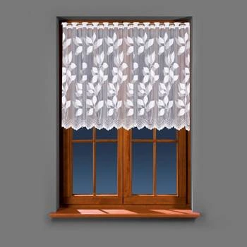 Firanka żakardowa 023083 / kolor biały / wysokość 100cm